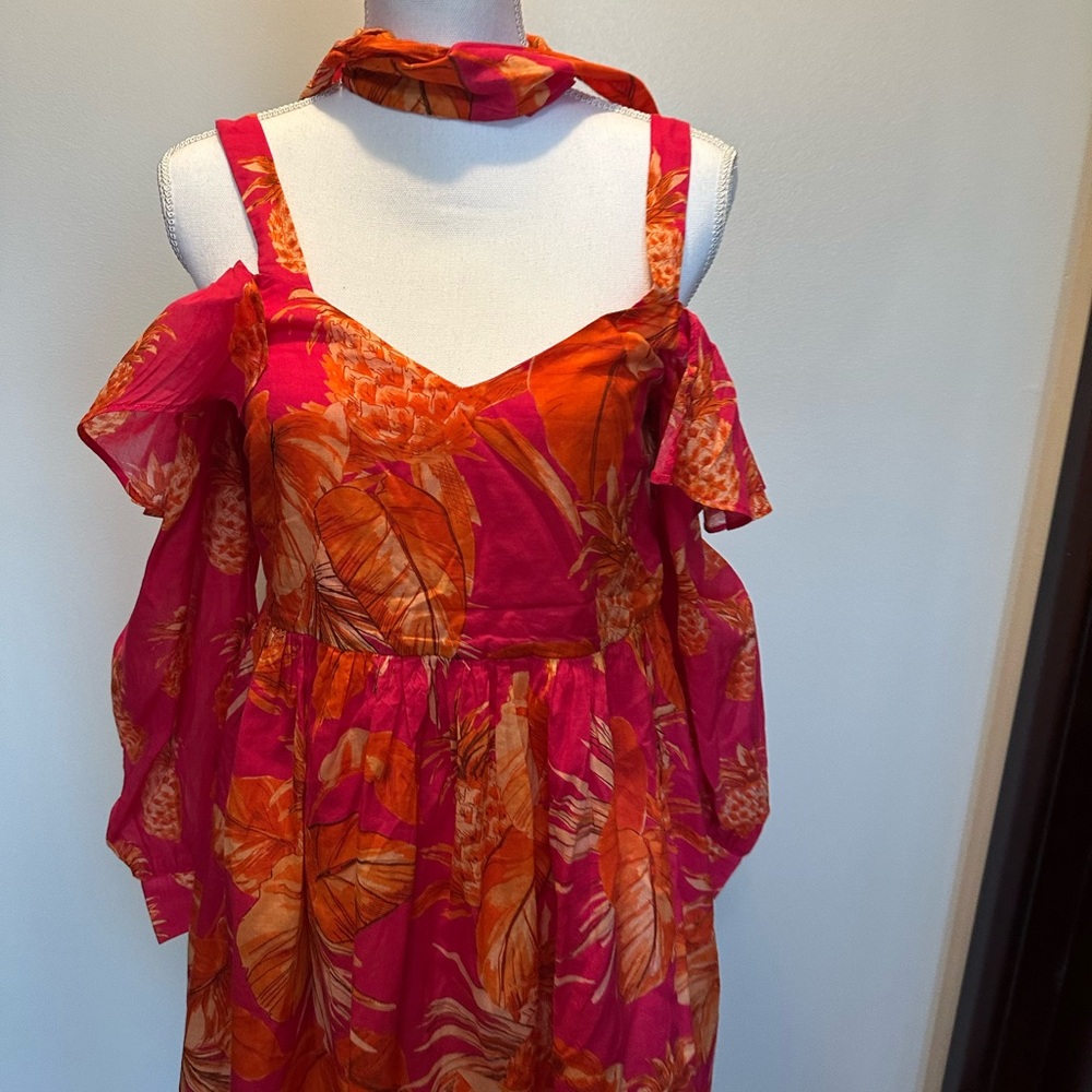 Twin set Vibrant Pink and Orange Floral Dress - Picture 10 of 16